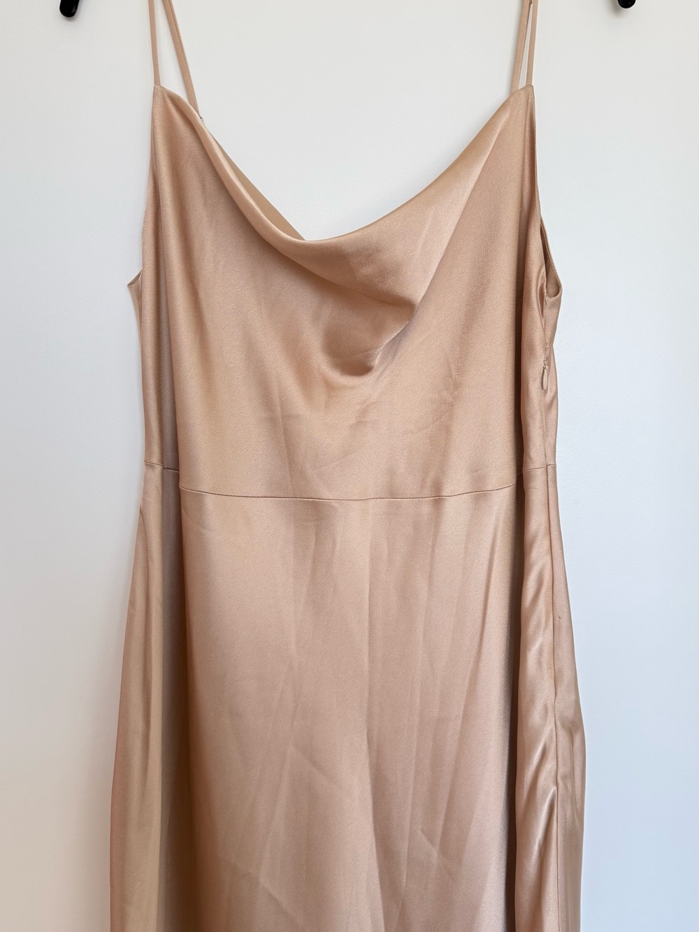 Park & Fifth Satin Cowl Slip Dress in Nude Blush